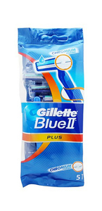 Gillette Blue II Plus Razors Chromium Coating 5Razors
