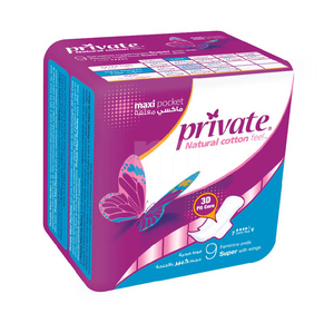 Private Maxi Pocket Pads Normal + Wings 9Units