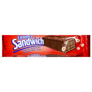 Elegance Sandwich Chocolate Coated Wafer with Hazelnut Cream Bar 50g