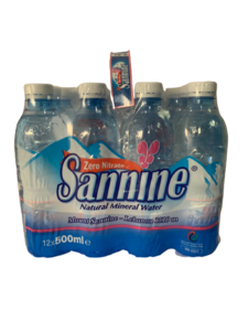 Saninne Natural Mineral Water Large Bottles Pack 500 ml x 12Bottles