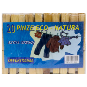 Pinze Eco-Natura Pinewood Laundry Pegs Pack 20Pieces