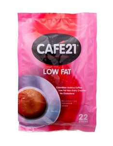 Cafe 21 2 in 1 Low Fat Instant Coffee Mix Bag 22Sachets